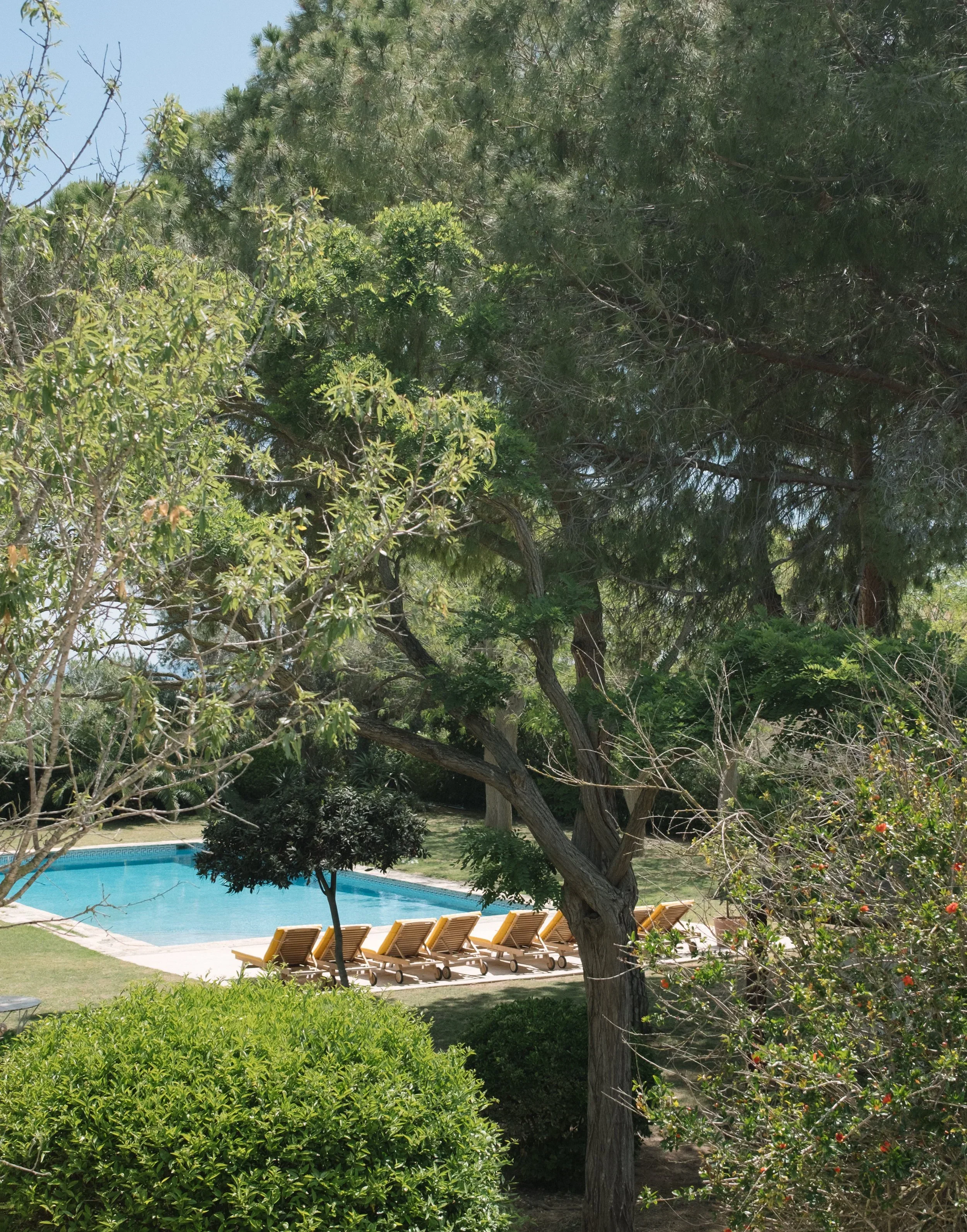 Retreat setting beside the pool at Masia Can Pares